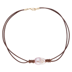 CHOKER PERLA ROSADA