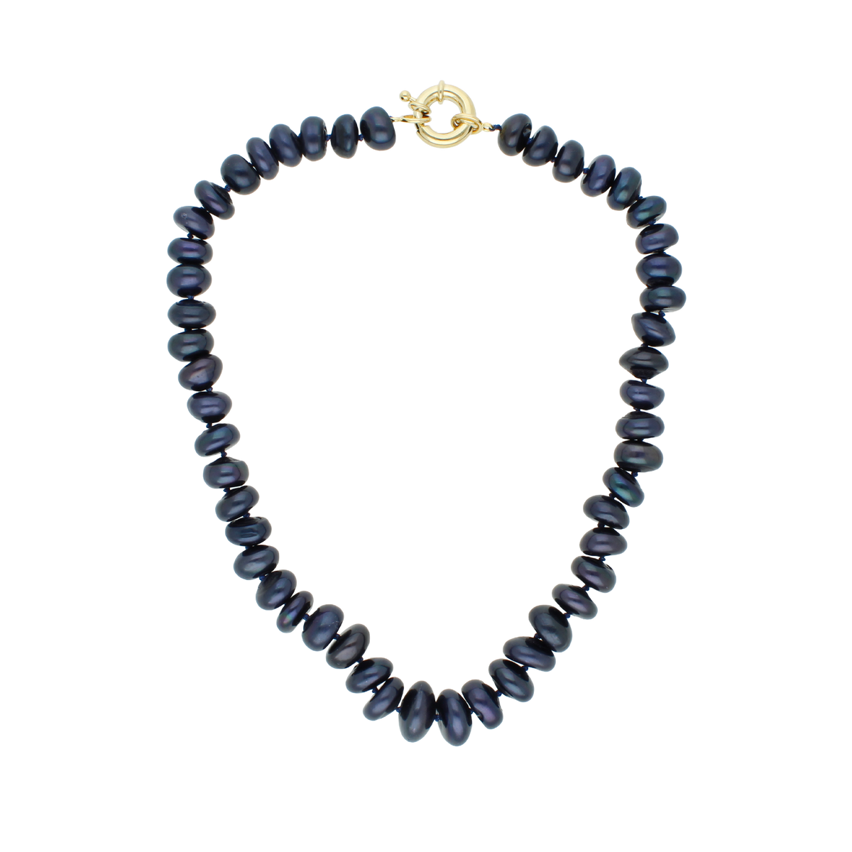 COLLAR PERLA RONDEL AZUL MARINO